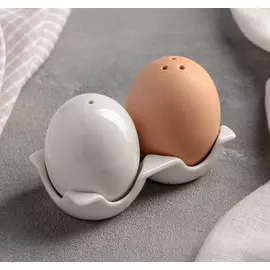 Набор для специй Яйца 2 предмета: солонка и перечница, на подставке