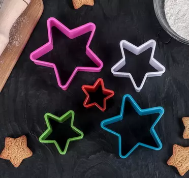 Набор форм для печенья Звезда, 5 штук