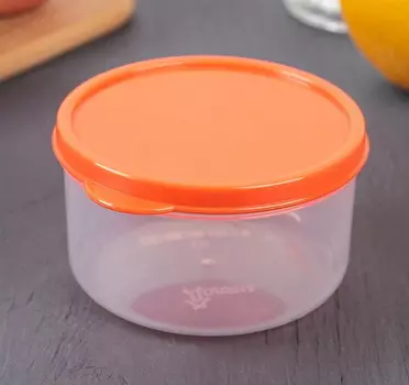 Набор контейнеров пищевых круглых 3 шт: 150 мл, 300 мл, 500 мл цвет оранжевый