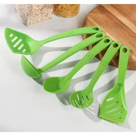 Набор кухонных принадлежностей «Точки», 5 предметов, цвет зеленый