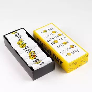 Набор мужских носков "Смайлы" 7 пар, р-р 41-44 (27-29 см)