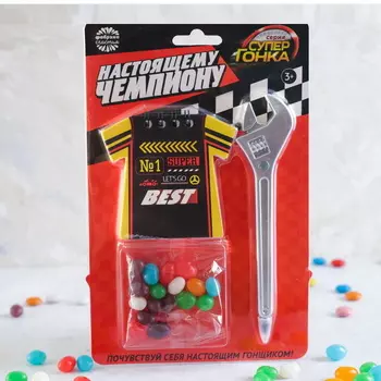 Набор «Настоящему чемпиону»: конфеты 20 г, блокнот, ручка