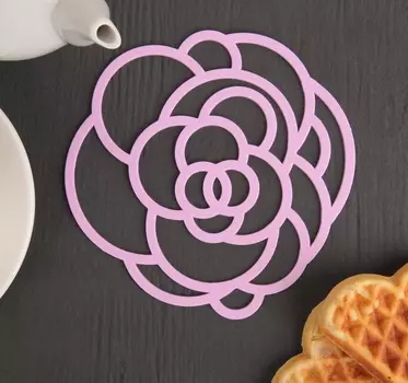 Набор подставок под горячее, 2 шт 15 см "Роза"