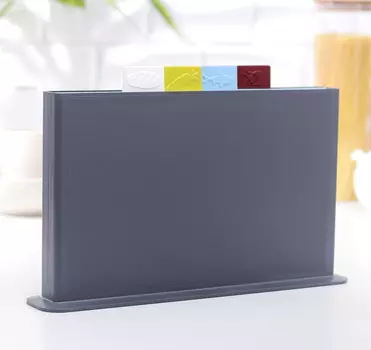 Набор разделочных досок 35*23 см с маркерами, на подставке, 4 шт