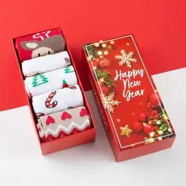 Набор женских носков "Happy holidays" р. 36-40 (23-25 см), 5 пар