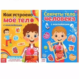 Наклейки набор «Тело человека», 2 шт. по 16 стр.