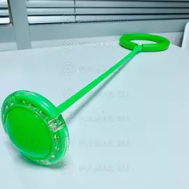 Нейроскакалка для детей со светодиодным LED роликом, развивающий тренажер для мозга, фитнес-тренажер 50 см Салатовый