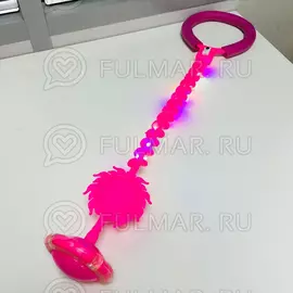 Нейроскакалка светящаяся 62 см винтовая Малиновая