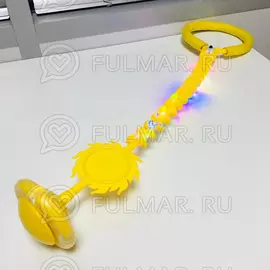 Нейроскакалка для детей со светодиодным LED роликом и основанием, развивающий тренажер для мозга, фитнес-тренажер винтовая Жёлтая