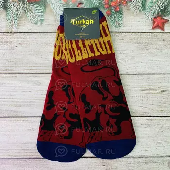 Носки новогодние мужские Быки бордовые