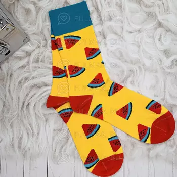 Носки прикольные Арбузы цвет: жёлтый