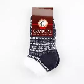 Носки женские шерстяные короткие со снежинками Бордовые