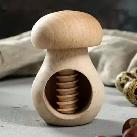 Орехокол "Грибок", 10 х 6 см, массив бука Белый