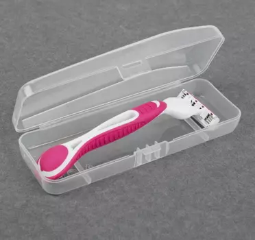 Органайзер для хранения бритвы, с крышкой, 15*5*3 см, цвет прозрачный