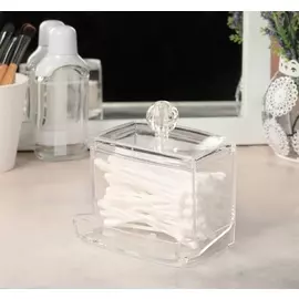 Органайзер для хранения ватных палочек, 9*10*7 см, цвет прозрачный