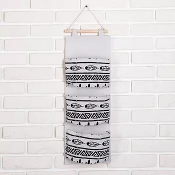 Органайзер с карманами подвесной «Мексика», 3 отделения, 2060 см, цвет белый