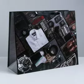 Пакет большой подарочный Стильный мужской набор 49 40 19 см