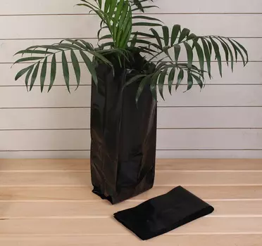 Пакет для рассады, 10 л, 15*52 см, толщина 120 мкм, с перфорацией, 10 шт чёрный