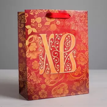 Пакет ламинированный вертикальный «Гжель», 18 х 23 х 8 см