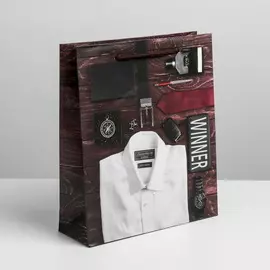 Пакет подарочный мужской 23 27 8 см Городской стиляга