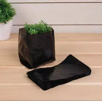 Пакеты мешки для рассады, 0.6 л, 8*14 см, толщина 120 мкм с перфорацией, 50 шт чёрный