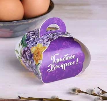 Пасхальная коробочка для яйца «Весенние цветы»