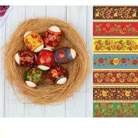Пасхальная термоусадочная плёнка "Хохлома" на 7 яиц