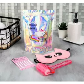 Подарочный набор Девушке: массажёр, повязка для глаз «Для сладких снов» Котик