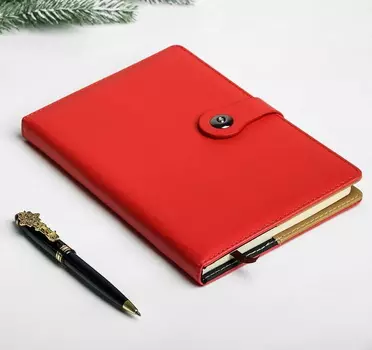 Подарочный набор «Счастья в новом году»: ежедневник Красный, ручка с клипом