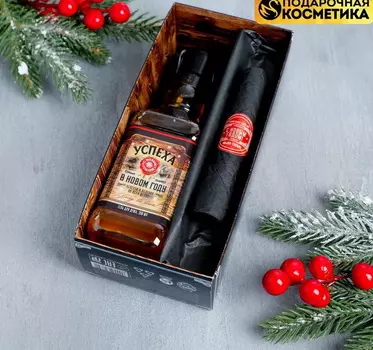 Подарочный набор "Успеха в Новом году" гель для душа-виски, мыло