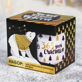 Подарочный набор «Зима подарит чудеса»: чай с апельсином и шоколадом 50 г, кружка 300 мл