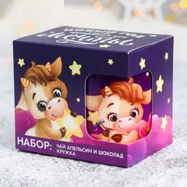 Подарочный набор «Зима подарит чудеса»: чай с апельсином и шоколадом 50 г, кружка 300 мл
