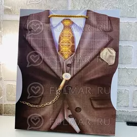 Подарочный пакет для мужчины Большой Банкир (32х45х11 см) Мега Большой