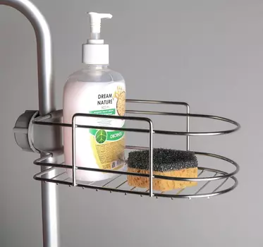 Подставка для губок и моющего средства 23*12,5*8,5 см, цвет хромированный