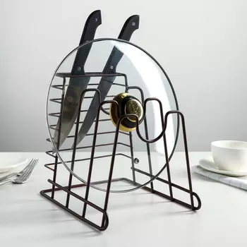 Подставка для ножей и крышек Лофт, цвет коричневый