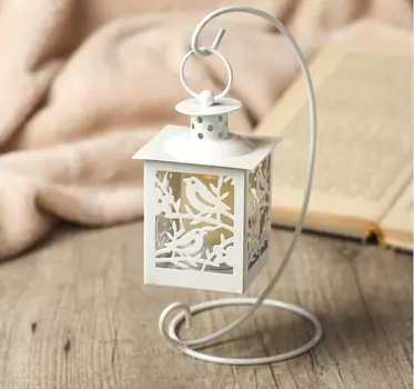 Подсвечник на одну свеча "Подвесной фонарь. Птички"