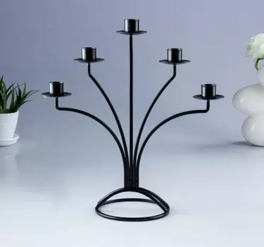 Подсвечник салют-виват черный 34х32х32 см