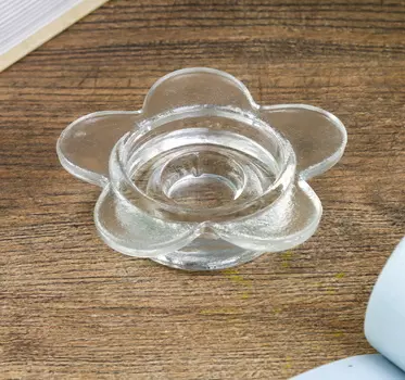 Подсвечник стекло на 1 свечу "Цветочек" прозрачный 2х7,7х7,7 см