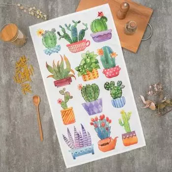 Полотенце кухонное Кактусы 40*73 см