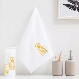 Полотенце махровое "Королева" с вышивкой, 30х60 см