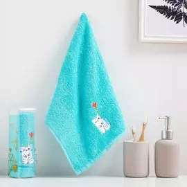 Полотенце махровое "Котёнок" с вышивкой, 30х60 см