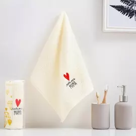 Полотенце махровое "Любимая мама" с вышивкой, 30х60 см