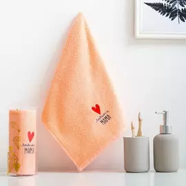 Полотенце махровое "Любимая мама" с вышивкой, 30х60 см