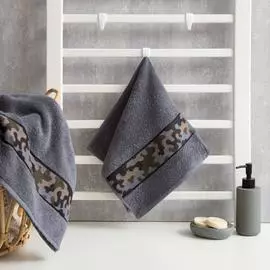 Полотенце махровое «Милитари» 30х60 см, цвет серый