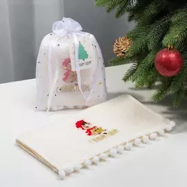 Полотенце махровое "С новым годом" 30х60 см, 100% хлопок