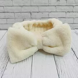 Повязка для умывания микрофибра Бантик Ванильный