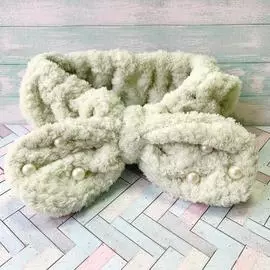 Повязка для умывания с бусинами Бирюзовая