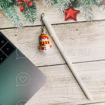 Ручка со Снеговиком сувениром шариковая на масляной основе