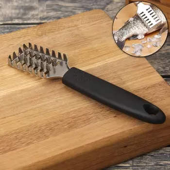 Рыбочистка металлическая с ручкой 18,5 3,6 см