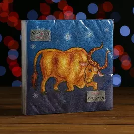 Салфетки бумажные Золотой бык 2 слоя 20 листов 33*33